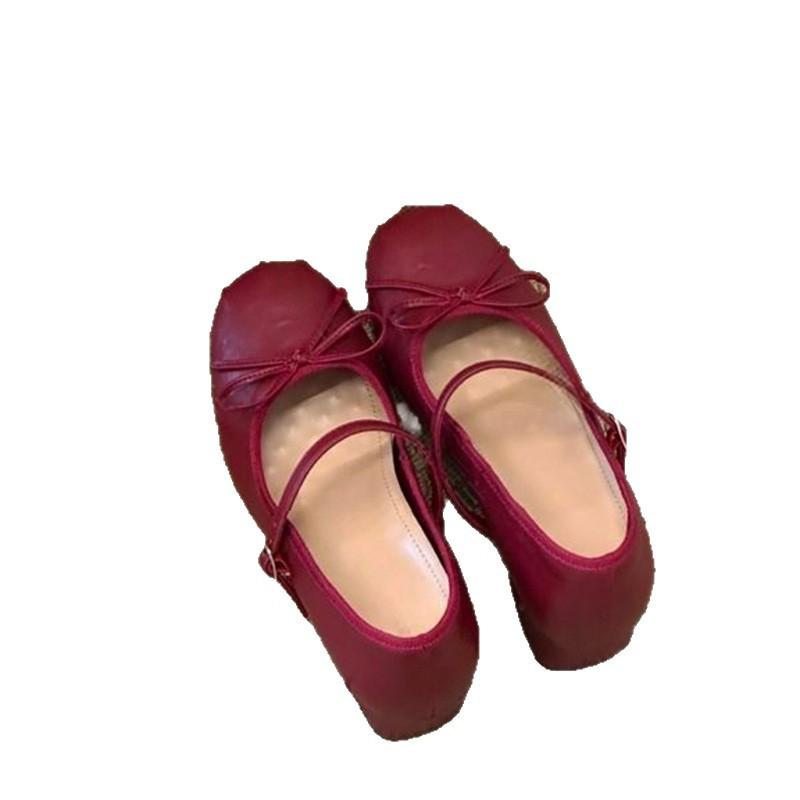 パンプス レディース マリージェーン 春夏 リボン バレエタイプ チャンキーヒール 疲れにくい ラウンドトゥ ストラップ 厚底 美脚 スタイルアップ マイクロファイバー カジュアル 通勤 ホワイト ワインレッド シルバー