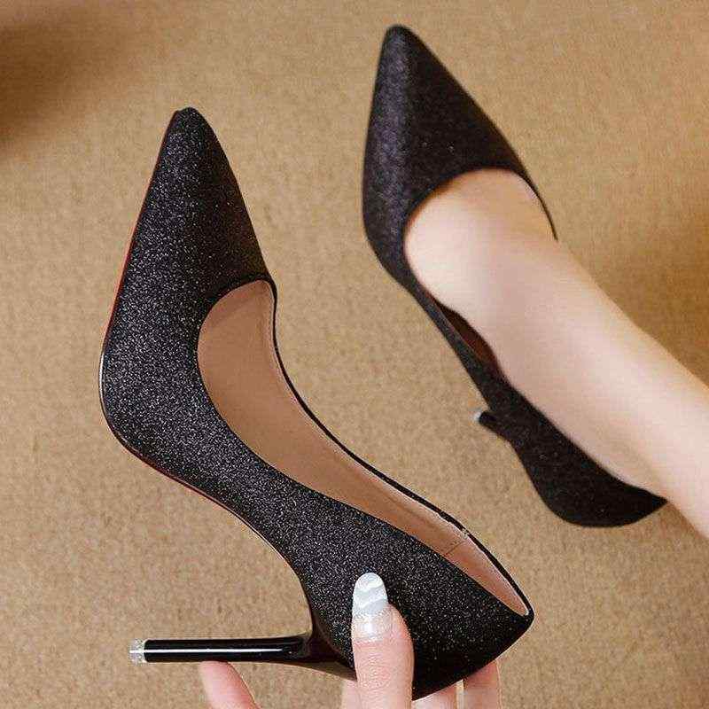 パンプス メンズ レディース 大きいサイズ ポインテッドトゥ mピンヒール スパンコール グリッター 秋..