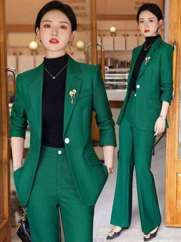 セットアップ レディース 秋冬 テーラードジャケット ワイドパンツ 高級感 事務服 オフィス 通勤 普段使い シェニール フルレングス 長袖 おしゃれ きれいめ 大人 かわいい イエロー グリーン ブラック 体型カバー(4.0)