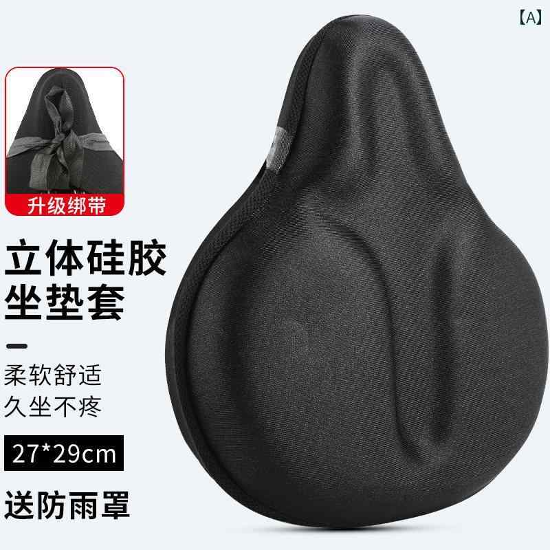 Other - 自転車 サドルカバークッション シート マウンテンバイク ロードバイク フィットネス サイクリング 厚手 柔らか 快適 シリコン ゲル 衝撃吸収 振動軽減 普段使い 黒 シンプル