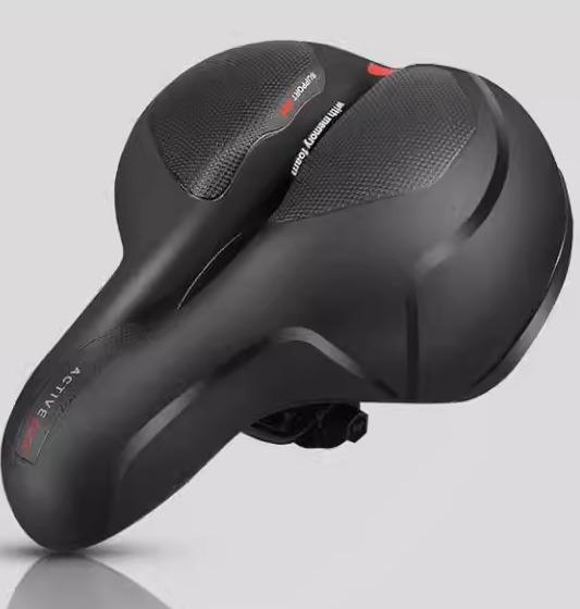 自転車 サドルカバークッション キッズ 男の子 女の子 シート ソフト 厚手 衝撃吸収 スプリング 通気溝 リフレクター 反射 黒 青 赤 シ..