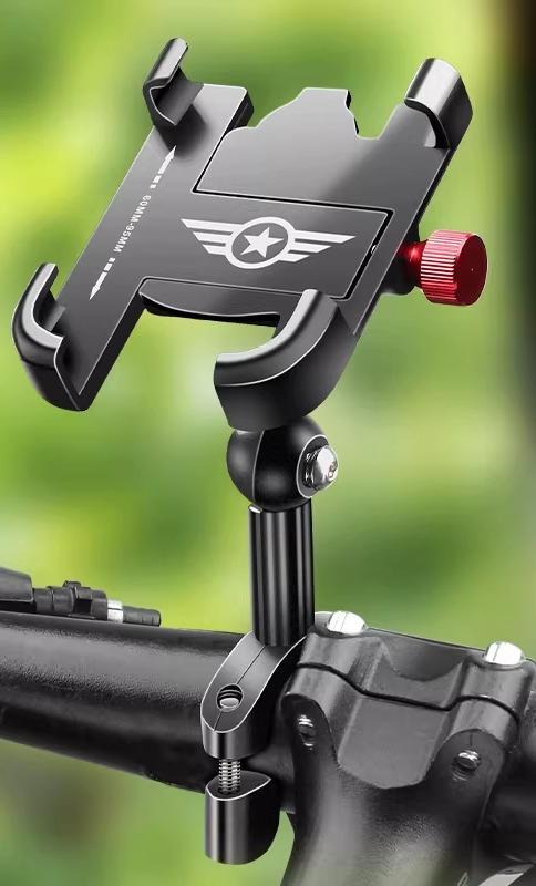 自転車 スマホホルダー バイク オートバイ マウンテンバイク デリバリー ナビ 固定 スタンド アルミ合金製 高さ 角度調整 ハンドル バー シンプル