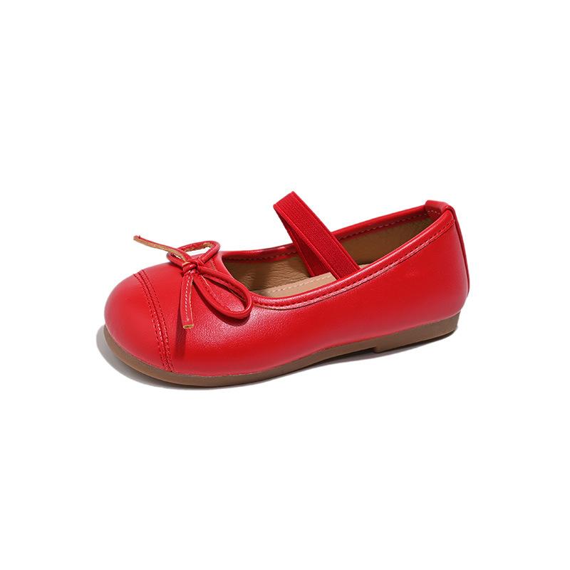Formal Shoes - パンプス キッズ 女の子 バレエシューズ 革靴 ローファー スリッポン 柔らかい 屈曲性 滑り止め 履きやすい 脱げにくい 韓国 シンプル かわいい プリンセス フォーマル 春夏 シルバー オフホワイト レッド
