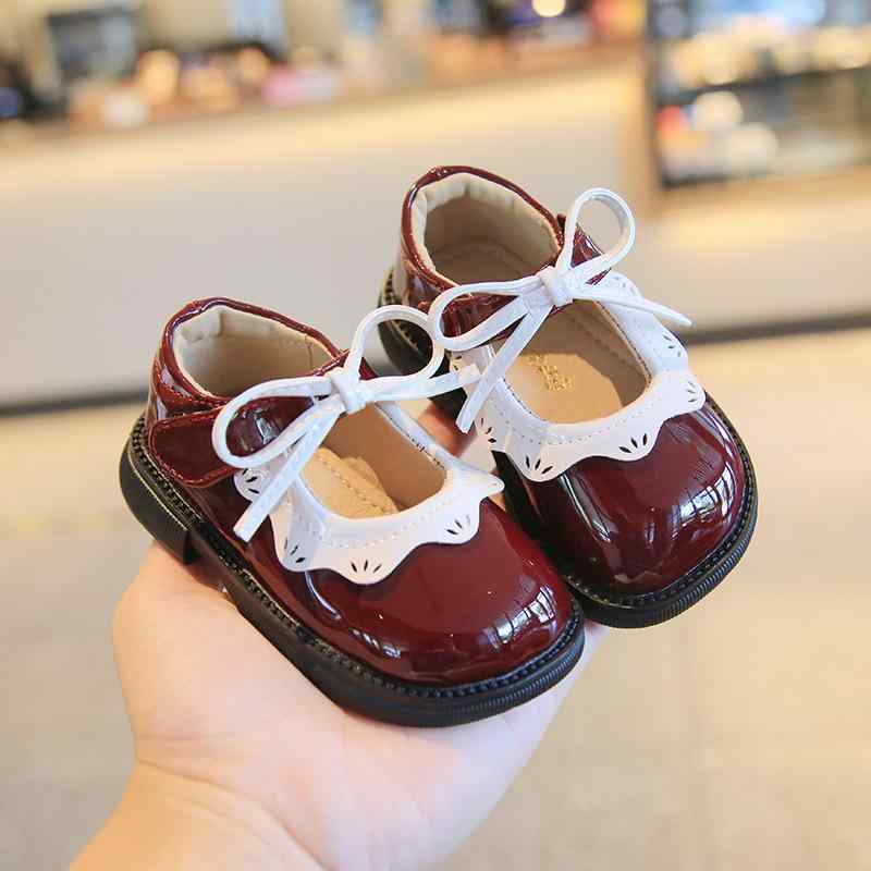Formal Shoes - ベビーシューズ 女の子 春秋 1歳 赤ちゃん プリンセス 子供用 革靴 ローファー 通気性 滑り止め 柔らかい 屈曲性 レザー調 ワインレッド ブラック お出かけ 行事 冠婚葬祭 面ファスナー 軽量
