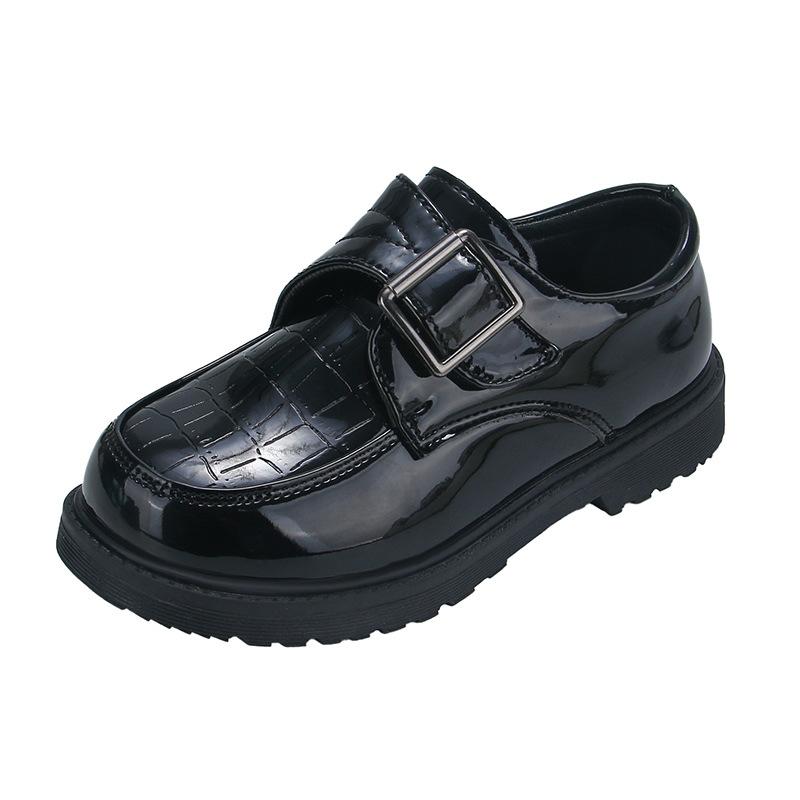 Formal Shoes - フォーマルシューズ 男の子 キッズ レザー ビットローファー 発表会 入学式 卒業式 黒 エナメル 屈曲性 滑り止め 履きやすい 面ファスナー 面ファスナー 英国風 クラシック 春秋 軽量 柔らかい 高級感 合皮