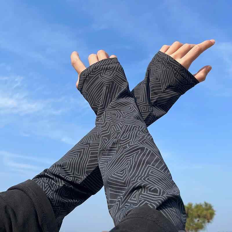 アームカバー フェイスマスク メンズ レディース UVカット 紫外線対策 日焼け防止 接触冷感 ネックガード 通気性 吸湿速乾 伸縮性 ゆったり 運転 サイクリング アウトドア ポリエステル 黒 白 春夏 セット(4.0)