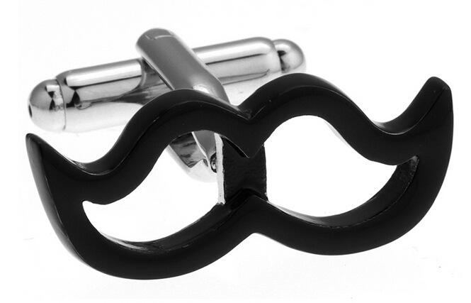 カフスボタン メンズ レディース ヒゲ 髭 ムスタッシュ 黒 電気メッキ加工 銅製 メタル 透かし彫り 中抜き ジルコニア クリスタル アクセサリー ビジネス 冠婚葬祭 フォーマル 高級感 おしゃれ 個性的 アンティーク調 欧米風 レトロ シャツ装飾