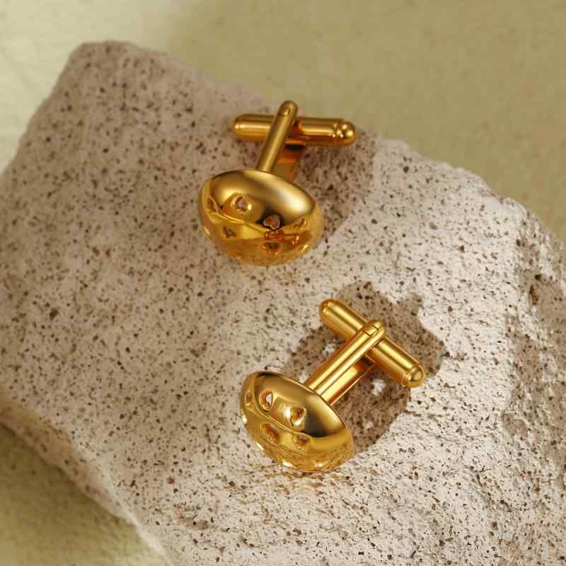 Jewelry, Accessories - カフスボタン メンズ レディース オープンハート 透かし ステンレス 高級感 電気メッキ加工 ビジネス フォーマル 結婚式 ドレスシャツ 袖口 装飾 シルバー ゴールド 錆びにくい 耐久性 欧米風 上品