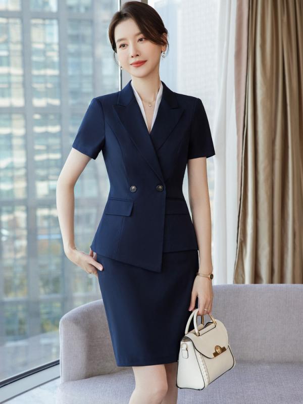 セットアップ レディース 春夏 半袖 ジャケット パンツ スカート スーツ 事務服 通勤 接客 オフィス ビジネス テーラード 高級感 洗える ホワイト ネイビー カーキ エレガント きれいめ ボタン スラックス 膝丈