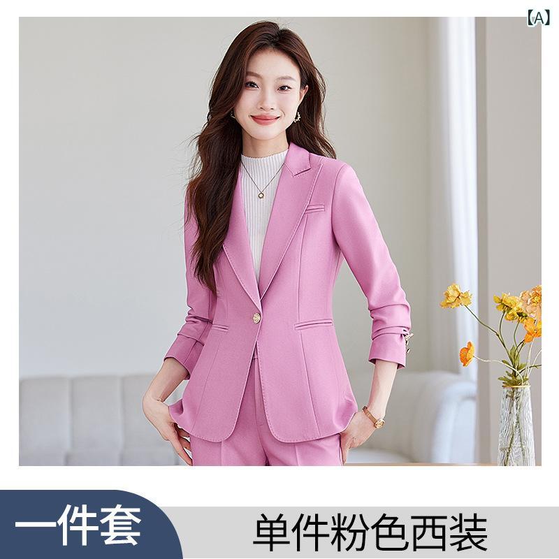 セットアップ レディース 秋冬 ジャケット ロングパンツ スリム 高級感 事務服 美...
