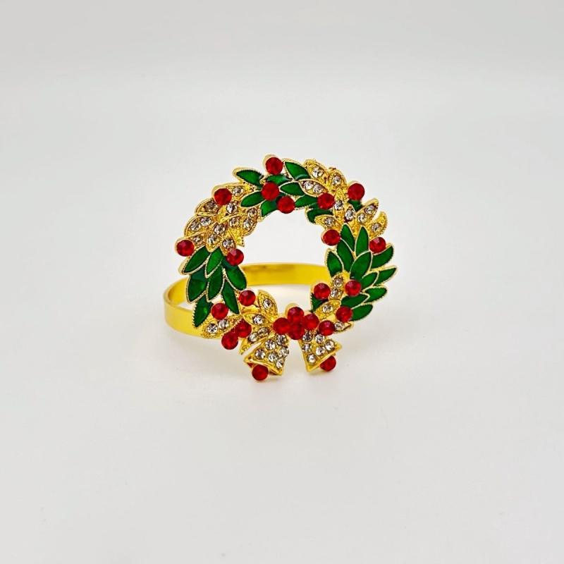 ・素材: 合金・表面仕上げ: メッキ・スタイル: 洋風・柄: クリスマス・仕様: ラインストーン付きペイントリース・カテゴリ: テーブル装飾品