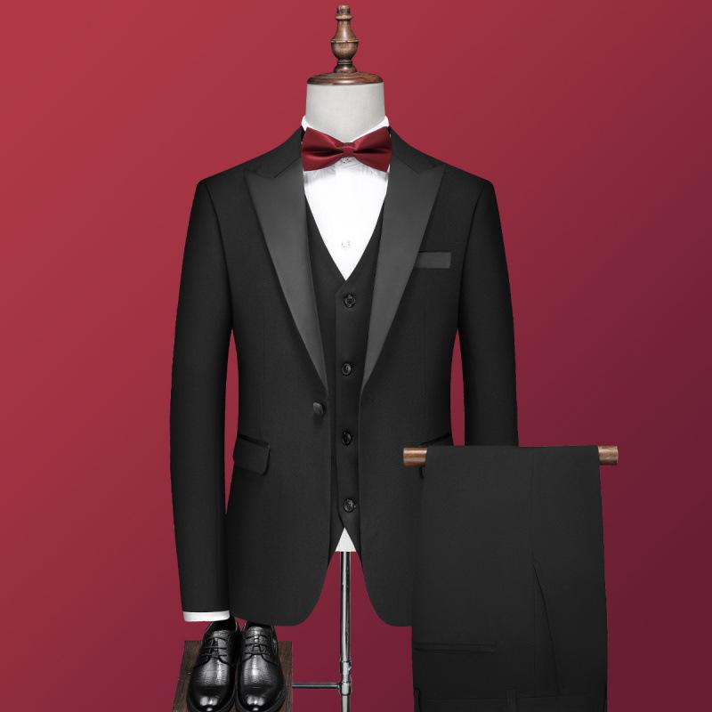 スーツ メンズ セットアップ 結婚式 披露宴 冠婚葬祭 紳士 礼服 フォーマル 正装 男性用 スリム 細身 テーラード ジャケット スラックス ベスト 麻混 リネン 高級感 ブラック 黒 ボタン 春夏 コーデュロイ