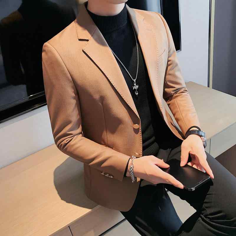 テーラードジャケット メンズ ブレザー 紳士服 上着 ビジネス カジュアル スリム 細身 秋冬 アセテート ポリエステル 綿混 形態安定 無地 ボタン ホワイト ブラック カーキ 通勤 普段使い 高級感