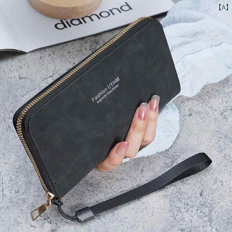 財布 レディース ロングウォレット クラッチバッグ 手持ち 多機能 カードホルダー お札ポケット 小銭入れ スマホポーチ PUレザー 無地 軽量 スリム 普段使い ステッチ 春夏 ブラック ピンク ブルー 高級感 かわいい