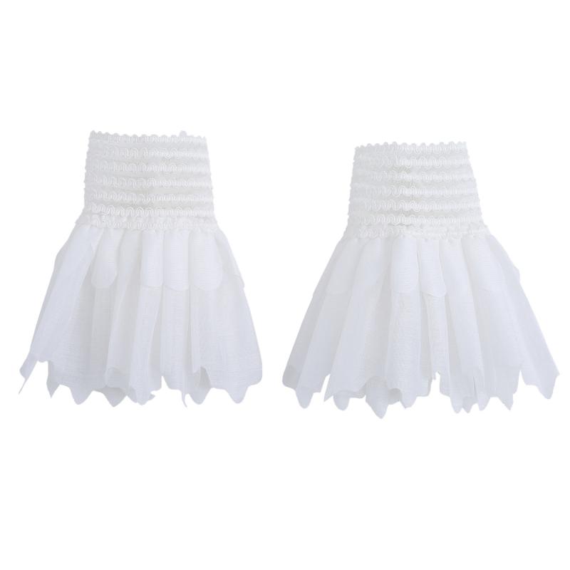 つけ袖 レディース チュール レース 立体 フリル 飾り 袖口 コットン 綿 ホワイト 清楚 上品 エレガント 高級感 秋冬 結婚式 冠婚葬祭 お呼ばれ おしゃれ 手首 重ね着 コーディネート 腕飾り 華やか アクセサリー