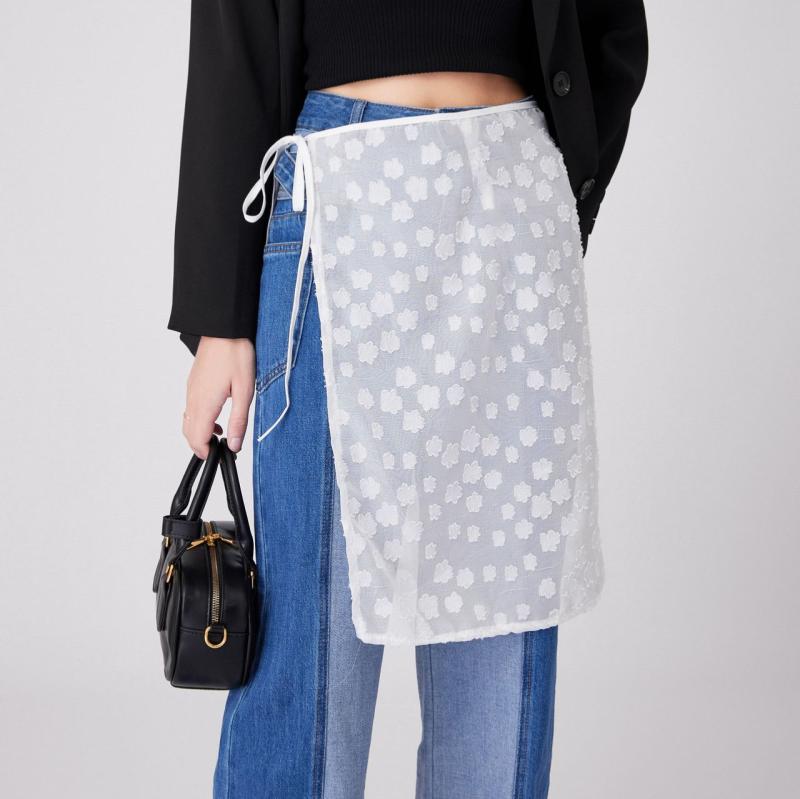 付け裾 レディース 春夏 レイヤードスカート 重ね着 インナー 体型カバー ウエストカバー シフォン 裾..