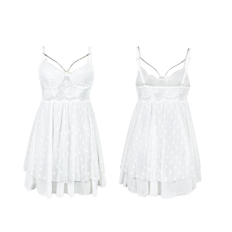 ネグリジェ レディース ベビードール セクシー キャミソール 透け感 シースルー ランジェリー レース 部屋着 ルームウェア チュール メッシュ ストレッチ 通気性 春夏 黒 白 清楚系 高級感