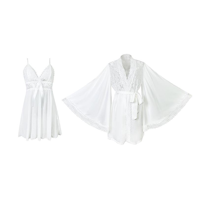 ナイトガウン レディース バスローブ ルームウェア パジャマ 部屋着 寝巻き サテン 高級感 セクシー ゆ..