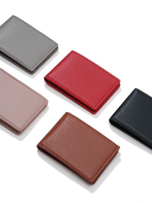 カードケース メンズ レディース 免許証ホルダー 縦型 ミニ 二つ折り 定期入れ PUレザー 合成革 無地 ブラック ピンク レッド おしゃれ かわいい 普段使い 財布 収納 大容量 多機能 スリム コンパクト