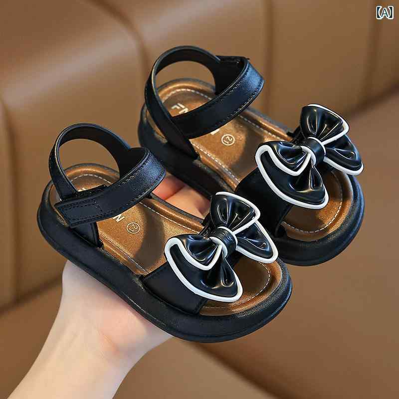 サンダル 女の子 キッズ 春夏 プリンセス 蝶結び リボン 花柄 面ファスナー 着脱簡単 滑り止め 柔らか..