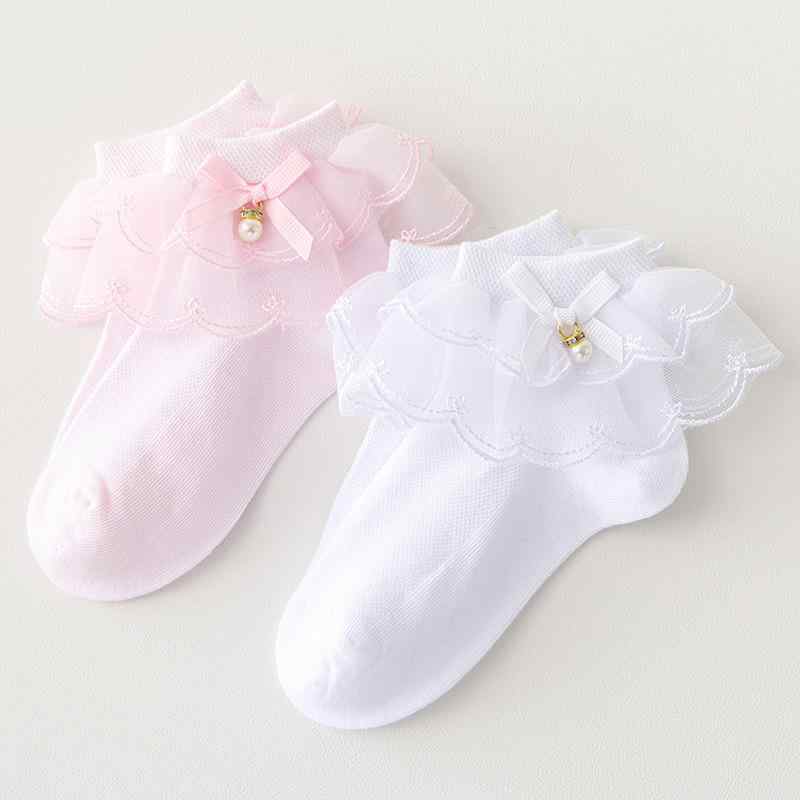 Other - 靴下 女の子 ソックス 子供用 キッズ 春夏 綿 コットン 天然素材 シームレス つま先フラット レース フリル 薄手 通気性 吸汗 伸縮性 ダンス 発表会 フォーマル ホワイト ピンク バレエ プリンセス かわいい 柔らかい 蒸れにくい