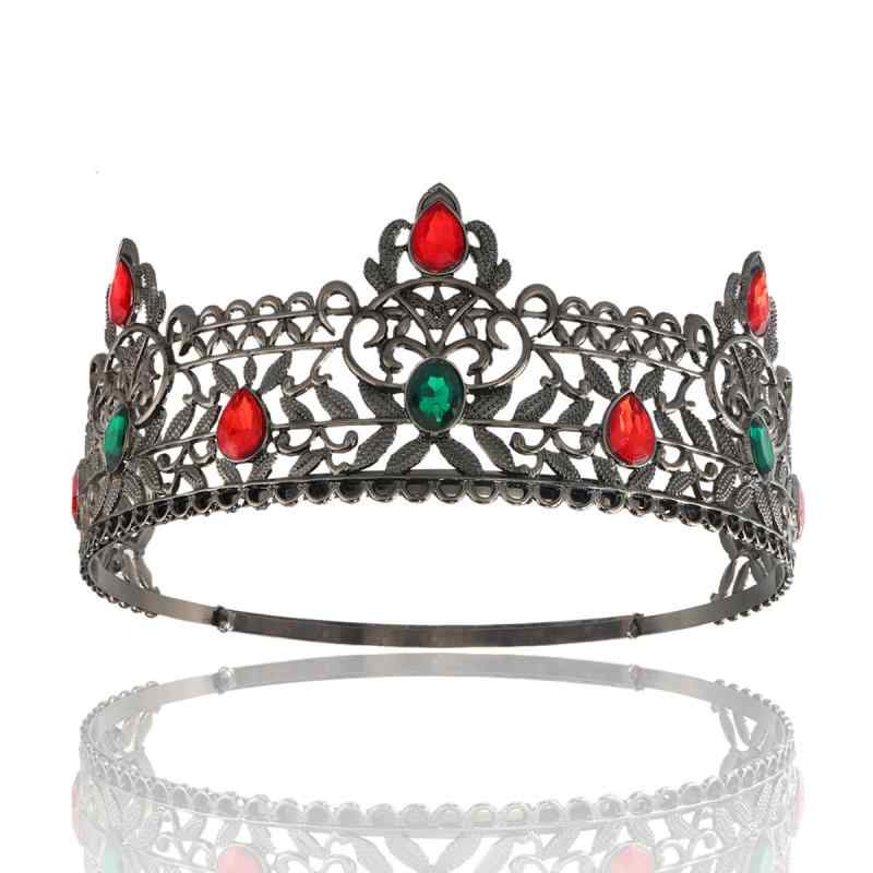 王冠 メンズ レディース ヘアアクセサリー 髪飾り ヘッドドレス クラウン ティアラ キング プリンス バロック 金属 クリスタル 電気メッキ加工 高級感 結婚式 誕生日 パーティー ゴールド ブラック ピンク 秋冬