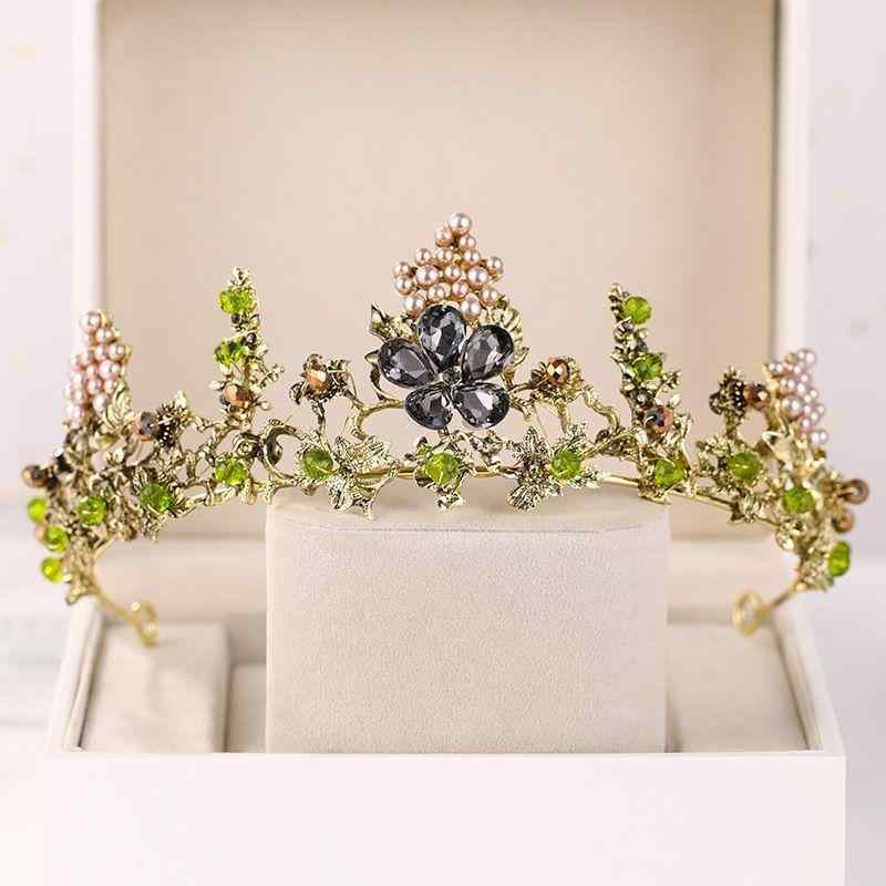 ティアラ レディース 秋冬 結婚式 誕生日 発表会 ヘッドドレス 髪飾り バロック調 レトロ パール ライ..