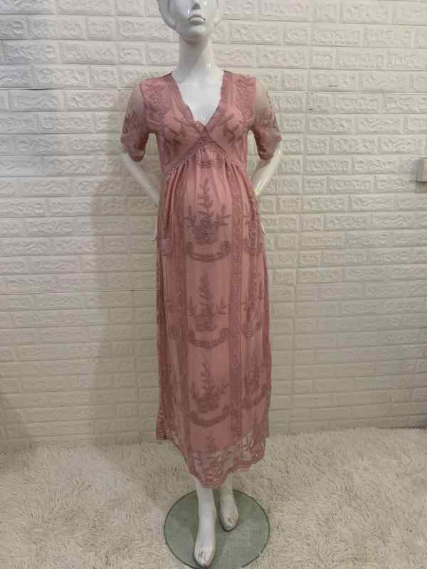 ワンピース レディース マタニティ 妊婦用 レース ロングワンピース マキシ丈 撮影用 マタニティフォト..