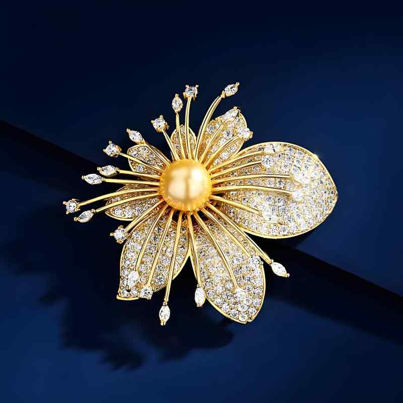 ・カテゴリ: ブローチ・対象: レディース・素材: 合金・加工: ラインストーン・モチーフ: 花、植物・スタイル: 欧米風、ファッション通勤・カラー展開: ゴールド×イエロー、ゴールド×ホワイト、シルバー×ホワイト