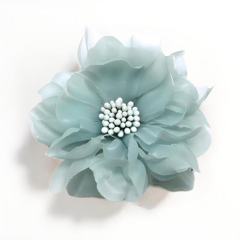 ブローチ レディース コサージュ アクセサリー 花 フラワー ハンドメイド オーガンジー チュール 華やか 上品 高級感 エレガント かわいい ライトグリーン ライトブルー ピンク 結婚式 卒業式 パーティー