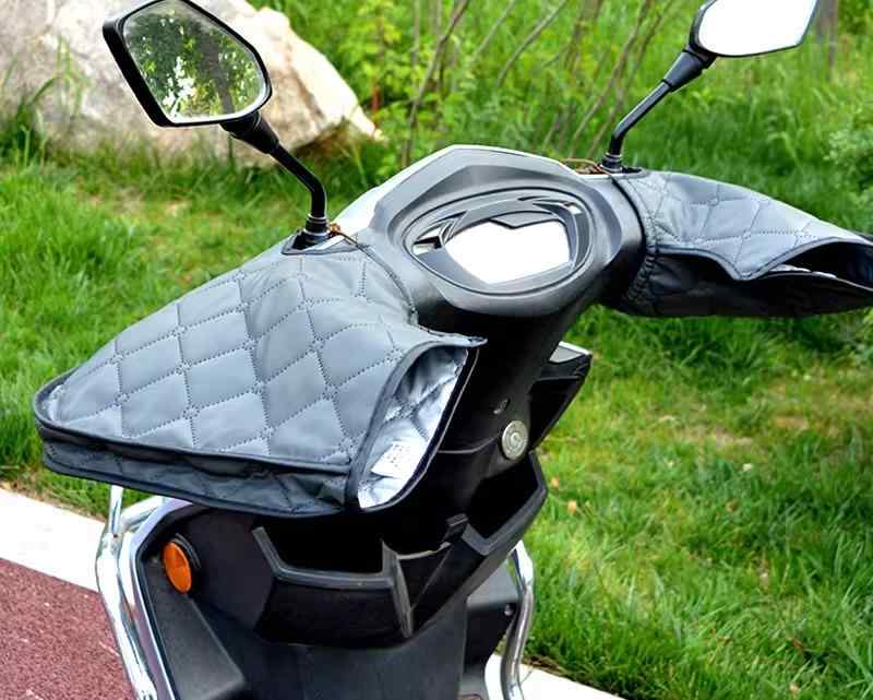 ハンドルカバー 自転車 グローブ 電動 バイク 防風 防水 日焼け防止 春夏 薄手 PUレザー オックスフォード 生地 通勤 快適 黒 グレー 緑 キルティング シンプル