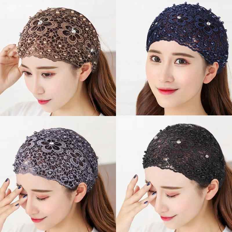 ヘアアクセサリー レディース カチューシャ ヘアバンド ヘッドバンド 髪飾り ターバン 白髪隠し 幅広 透かし彫り ビーズ ビジュー 布製 シンプル 秋冬 ブラック ブルー ブラウン お出かけ エスニック