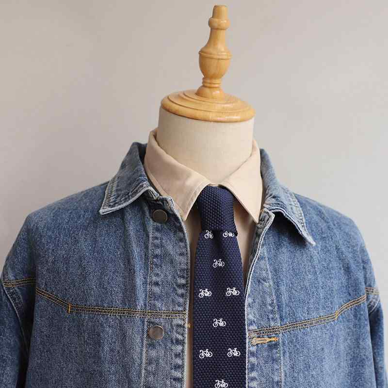 ネクタイ メンズ 男性用 紳士 スクエアエンド 平型 カジュアル 編み込み ウール混 毛糸 ニット レトロ 韓国ファッション スーツ小物 ビジネス 通勤 通学 おしゃれ かっこいい 高級感 春夏