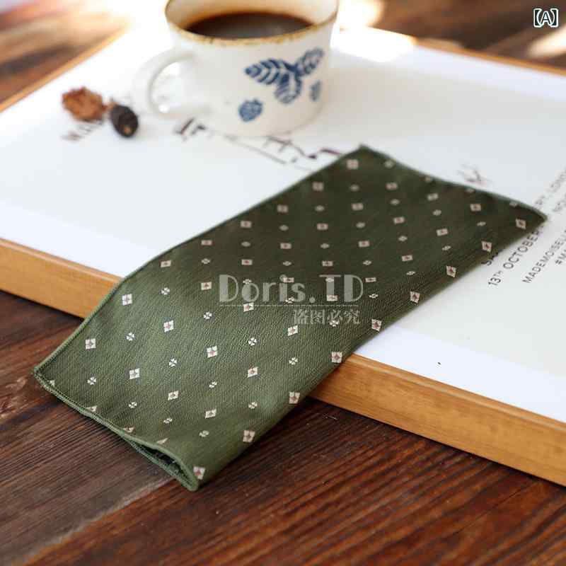 ポケットチーフ メンズ 男性用 紳士 スーツ ハンカチ ジャガード織り レトロ ヴィンテージ風 フレンチスタイル 高級感 総柄 模様 クラシック ポリエステル 結婚式 パーティー ビジネス フォーマル 秋冬