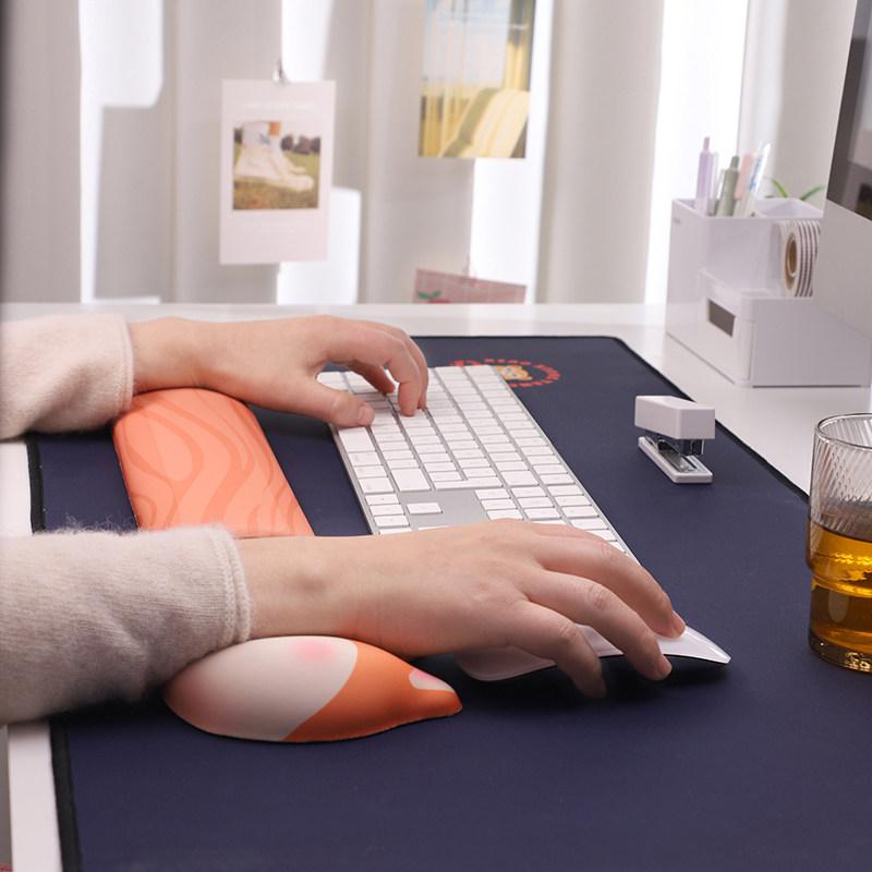 マウスパッド リストレスト かわいい 柴犬 シリコン 低反発 メモリーフォーム クッション オフィス デスクワーク 在宅勤務 PC 手首 サポート 疲労軽減 大きめ マット キーボード 保護