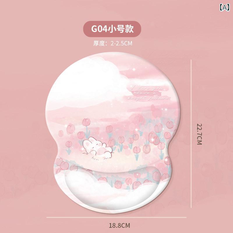 マウスパッド リストレスト かわいい 女性 マット 滑り止め うさぎ 猫 ブタ オフィス デスクワーク 在宅勤務 疲労軽減 シリコン クッション 手首 サポート 低反発 快適 事務 ピンク 緑