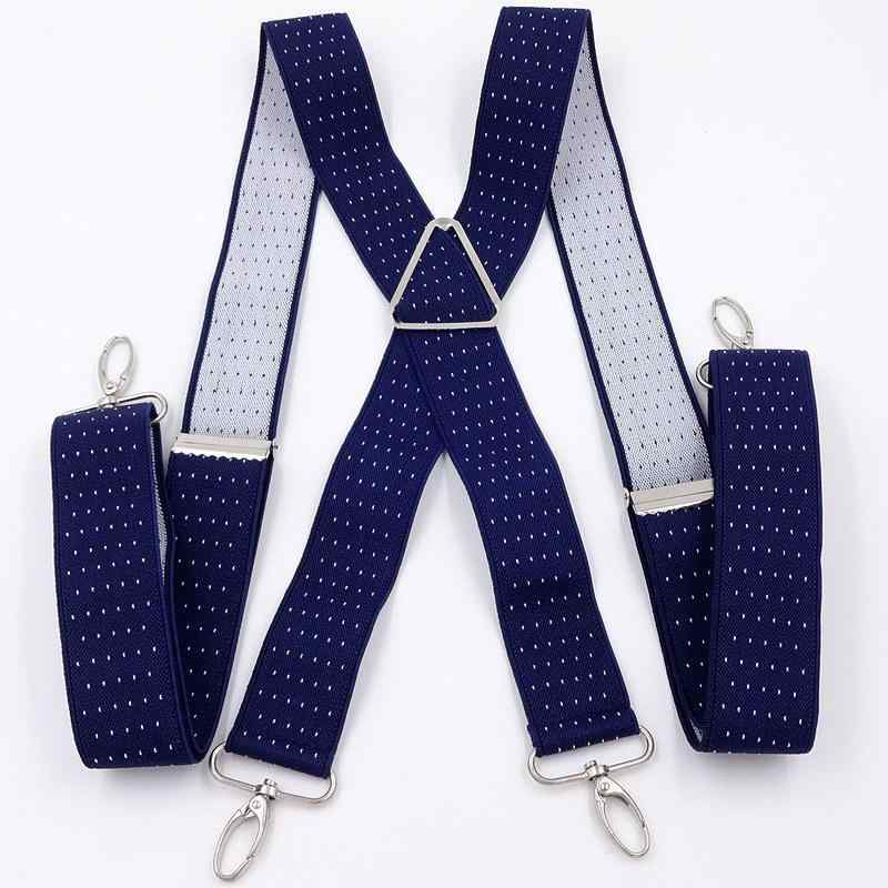サスペンダー メンズ レディース X型 4フック 3.5cm 吊りバンド 大人用 ジャガード織り ブラック ネイビー ワインレッド ビジネス カジュアル フォーマル 丈夫 高級感 快適 幅広 強力 伸縮素材 ホールド感
