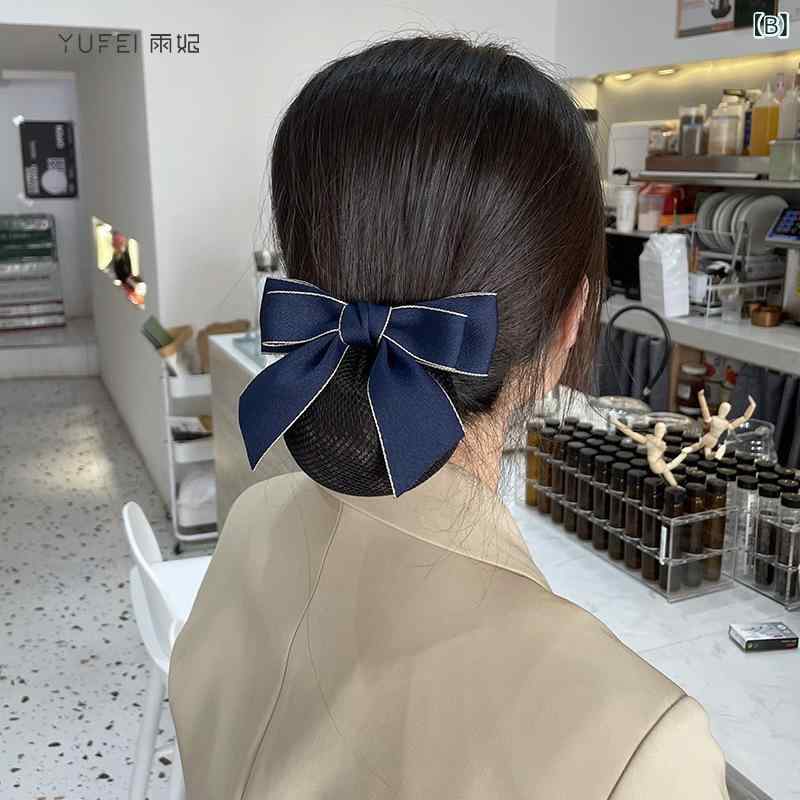 バレッタ レディース シニヨンネット ヘアアクセサリー 髪飾り リボン 蝶結び まと...