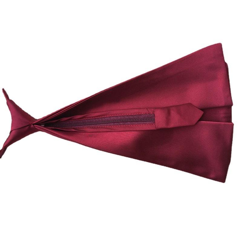 ネクタイ メンズ レディース タイ 紳士 婦人 ポリエステル 高密度 ジャガード織り ビジネス フォーマル 卒業式 深紅 ダークレッド 高級感 光沢感 しわになりにくい 幾何学模様 単色 スクエアタイ