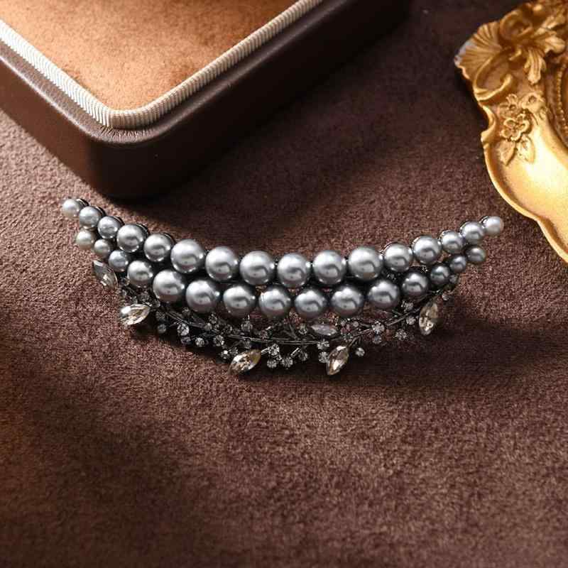 ヘアクリップ レディース 髪留め バレッタ アクセサリー フロント サイド レトロ アンティーク パール ..