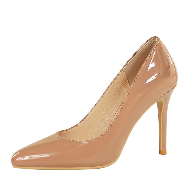 Women'S Shoes - パンプス レディース ピンヒール ポインテッドトゥ エナメル 高級感 光沢 艶 結婚式 パーティー 通勤 フォーマル 歩きやすい 疲れにくい 春夏 エレガント きれいめ 大人 ブラック ホワイト ボルドー 浅め