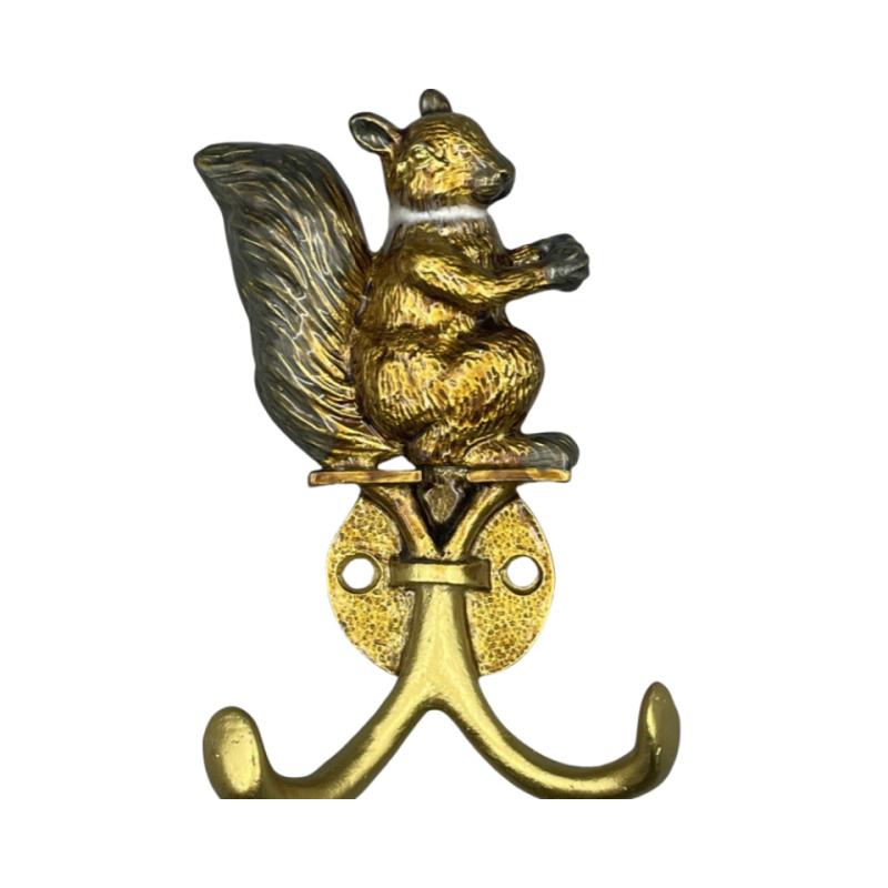 フック 壁面 リス 動物 アニマル おしゃれ かわいい 亜鉛合金 高級感 ラグジュアリー インテリア モダン 玄関 洗面所 浴室 衣類 コート 帽子 収納 装飾 雑貨 小物 ウォール 耐荷重2kg シングル