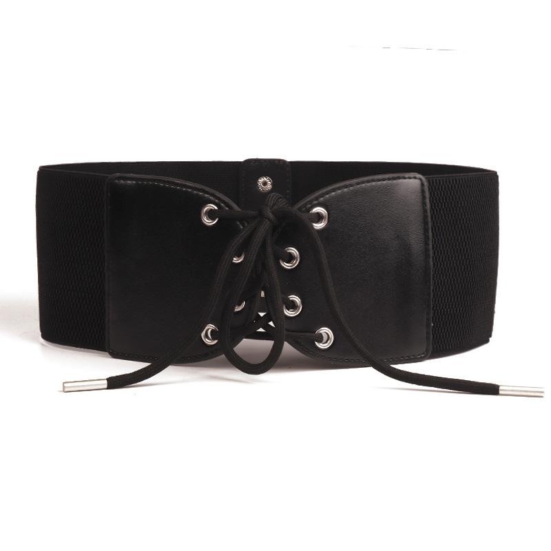 サッシュベルト レディース ワイド コルセット 太め レースアップ 編み上げ ゴム ストレッチ 伸縮性 ウエストマーク フェイクレザー 合成革 ヴィンテージ風 高級感 黒 白 ワンピース コート ジャケット カジュアル