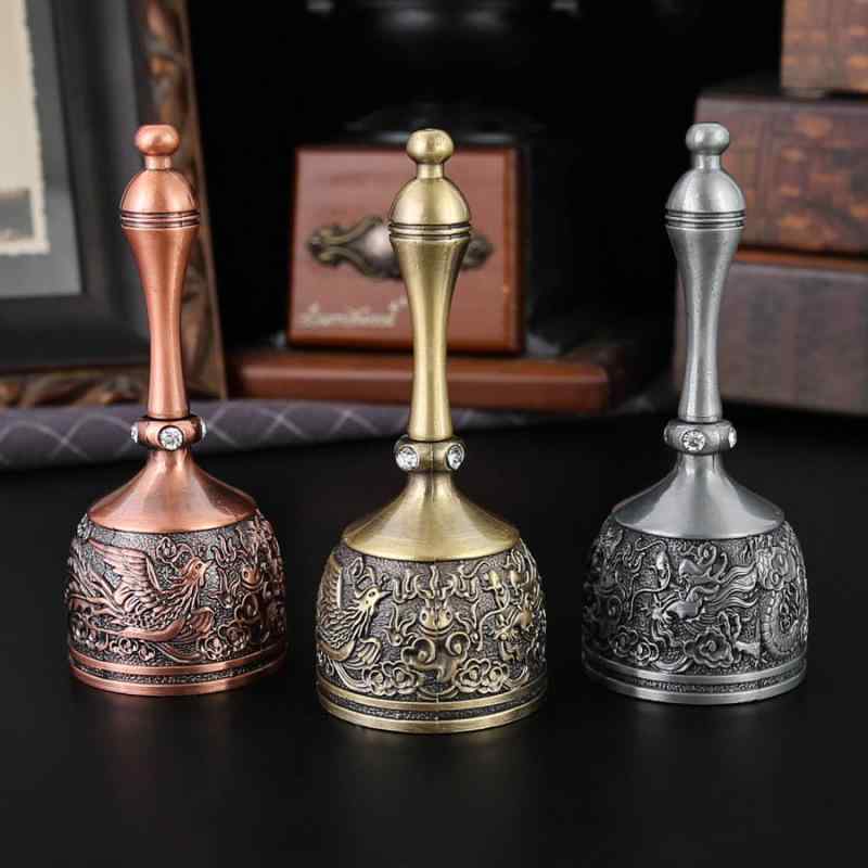 China Ornaments - 鈴 飲食店 レストラン ホテル 卓上 呼び出し ベル アンティーク レトロ 龍 鳳凰 薔薇 亜鉛合金 受付 高級感 幸運 ラッキーアイテム クラシック 手振り インテリア 雑貨 装飾 ブロンズ ゴールド シルバー