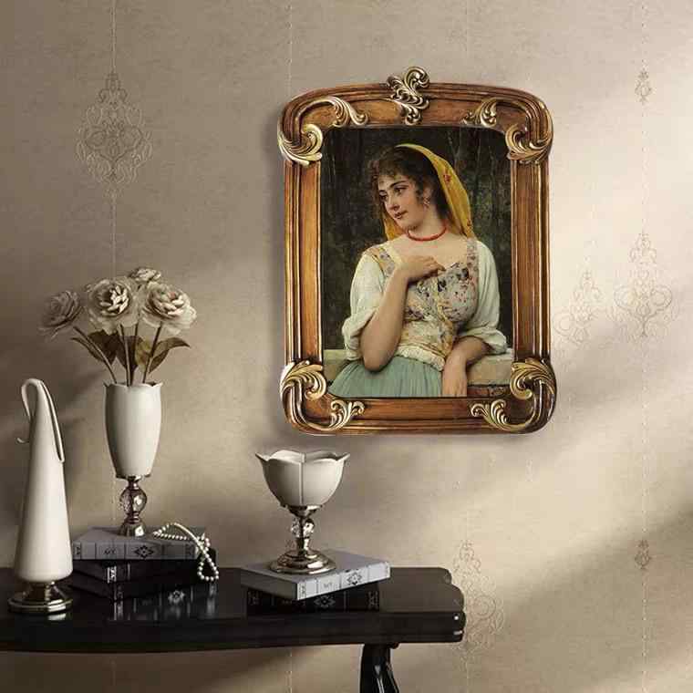 フォトフレーム 写真立て 額縁 樹脂 北欧 モダン アンティーク調 レトロ ゴールド 彫刻 花柄 壁掛け 卓上 インテリア 雑貨 高級感 おしゃれ リビング 玄関 寝室 長方形 7寸 12寸
