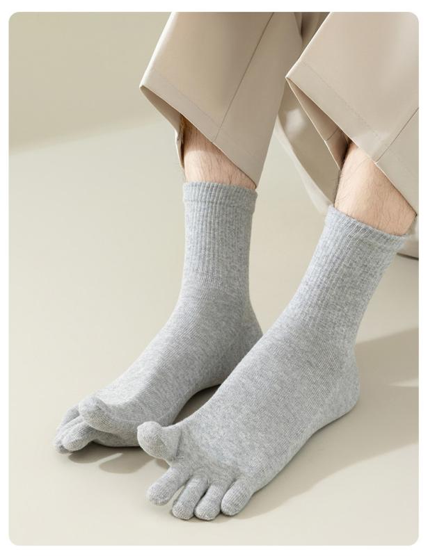 五本指ソックス 靴下 メンズ 綿 防臭 シンプル 厚手 薄手 ミドル丈 快適 オールシーズン 普段使い ビジネス スポーツ 黒 白 グレー セット カジュアル