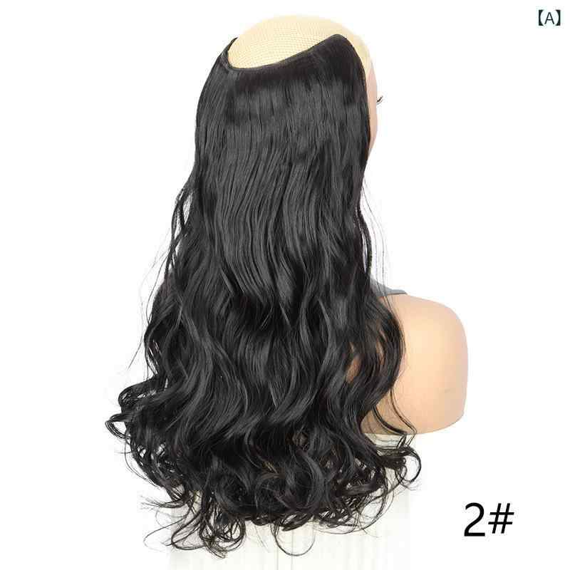 ウィッグ レディース エクステ つけ毛 ロング 襟足 ワンタッチ 45cm ボリュームアップ ゆるふわ カール..