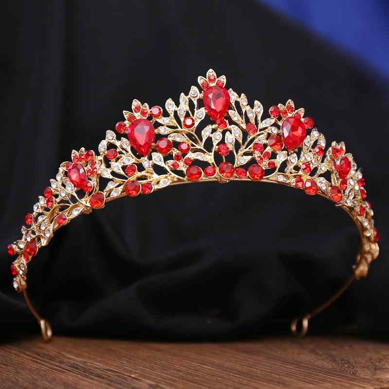 Rakuten - ティアラ レディース 王冠 クラウン 髪飾り ヘッドドレス カチューシャ ブライダル ウェディング 結婚式 披露宴 パーティー ラインストーン クリスタル ビジュー バロック 合金 高級感 シルバー ゴールド レッド ゴージャス エレガント キラキラ 大