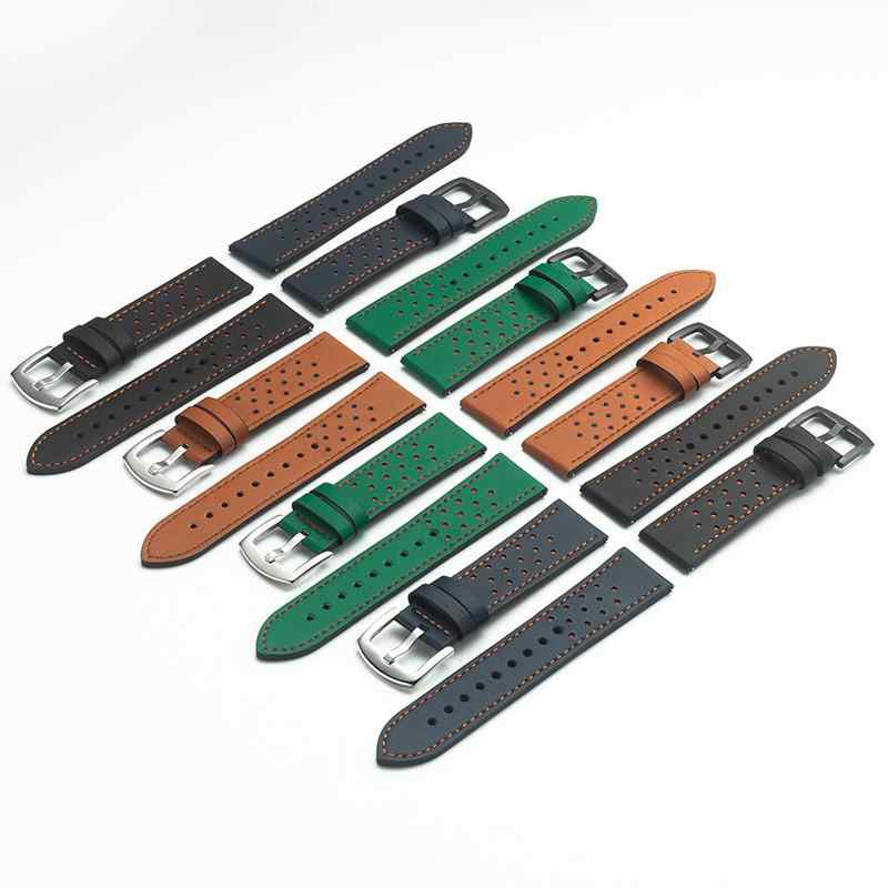 Mens - 腕時計ベルト メンズ レディース スマートウォッチ バンド 互換 22mm 38-49mm レザー パンチング 通気性 レトロ ヴィンテージ風 クイックリリース ビジネス 通勤 カジュアル 高級感 春夏 グリーン ブラック ブラウン