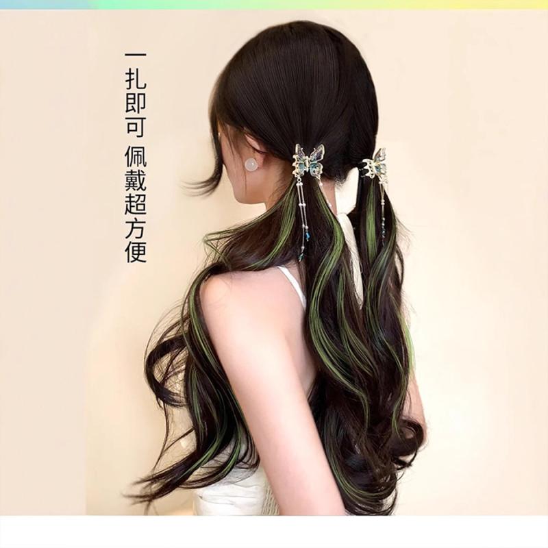 ・カテゴリ: ポニーテールウィッグ・スタイル: お団子用カールヘア束・対象: レディース・素材: 耐熱ファイバー・製法: マシンメイド・加工: ヘアアイロン・染色不可・長さ: 約45cm・重量: 約25g・カラー展開: オーロラグリーン、フォグブルー、ラズベリーレッド、サクラピンク、ホワイトティーグレー、ゼリーグレーン、ライラックパープル、アッシュグレー、ナチュラルブラック、ブラウンブラック、ライトブラウン、ダークブラウン